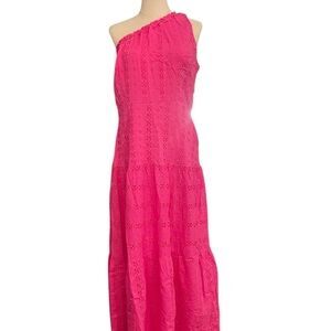 Taylor Vibrant Pink One-Shoulder Maxi Dress Sz 14​